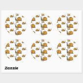Sticker Rond Petits escargots (Feuille)