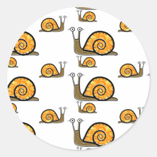 Sticker Rond Petits escargots