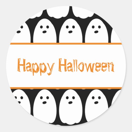 Sticker Rond Petits fantômes mignons d'Halloween (Devant)