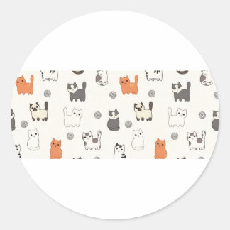 Sticker Rond "Petits Matins Magiques" – Motif Sans Couture de C