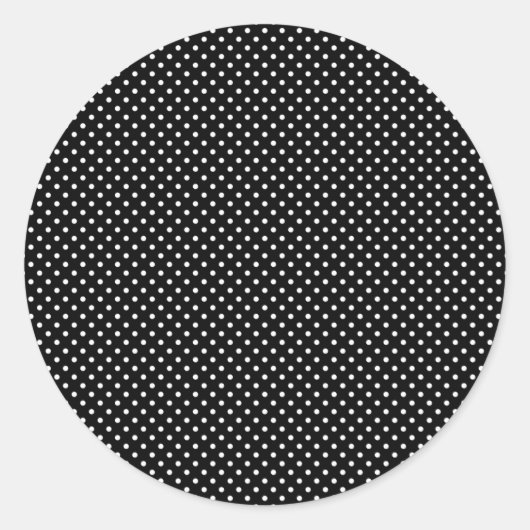 Sticker Rond Petits pois blancs sur noir (Devant)