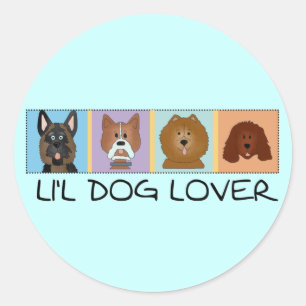 Sticker Rond Petits t-shirts et cadeaux Amoureux de les chiens