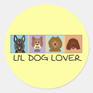 Sticker Rond Petits t-shirts et cadeaux Amoureux de les chiens