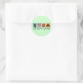 Sticker Rond Petits t-shirts et cadeaux Amoureux de les chiens (Sac)