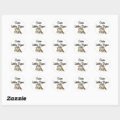 Sticker Rond Petits T-shirts et cadeaux mignons de tigre (Feuille)