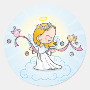 Sticker Rond Peu d'ange
