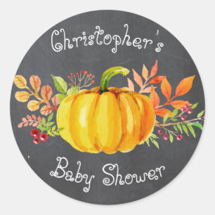Sticker Rond Peu d'autocollant de tableau de baby shower de