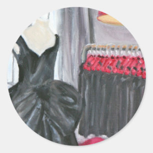 Sticker Rond "Peu robe noire "