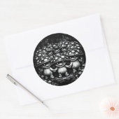 Sticker Rond Peuple Champignon • Créatures de la forêt par Bur (Enveloppe)