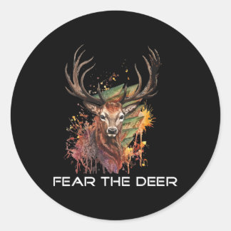 Sticker Rond Peur Le Basket-Ball De Cerfs 1