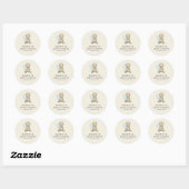 Sticker Rond peut attendre un baby shower (Feuille)