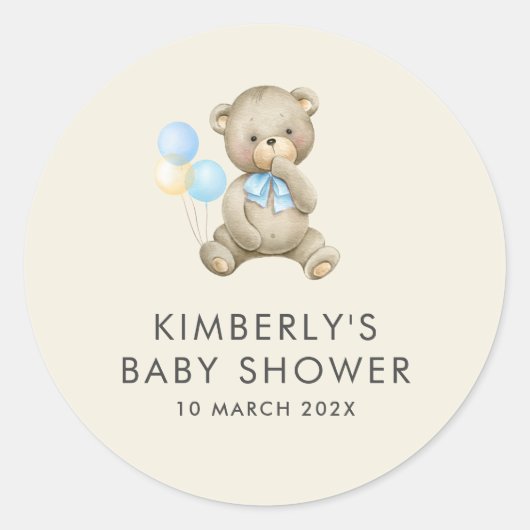 Sticker Rond peut attendre un baby shower (Devant)