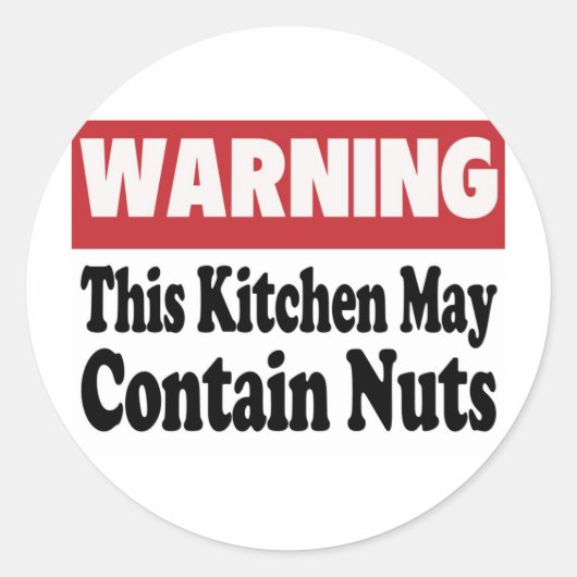 Sticker Rond Peut contenir des noix (Devant)