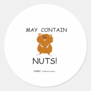 Sticker Rond Peut contenir le hamster syrien Nuts