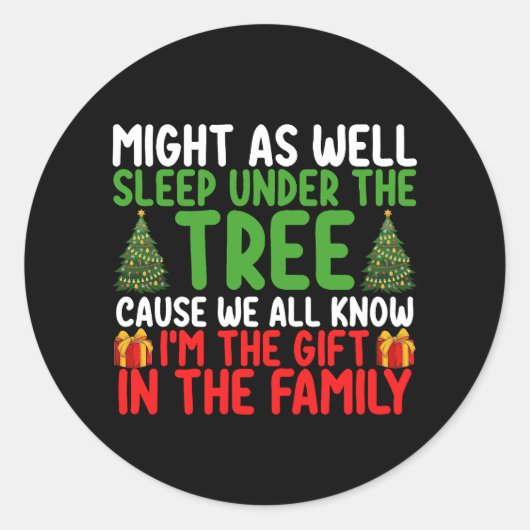 Sticker Rond Peut-Être Aussi Dormir Sous L'Arbre Parce Que Nous (Devant)