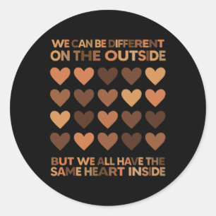 Sticker Rond Peut Être Différent À L'Extérieur De Melanin Black