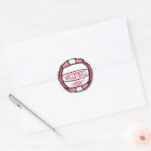 Sticker Rond Peut-On Le Creuser Volleyball Rose (Enveloppe)