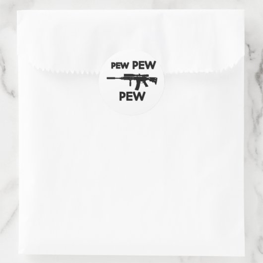 Sticker Rond Pew pew gun (Sac)