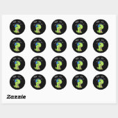 Sticker Rond Pew Pew Pew Cute T-rex Dinosaur jeu vidéo Jeu 1 (Feuille)