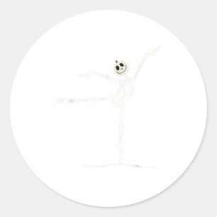 Sticker Rond Ph Funny Halloween Ballet Skeleton Costume D