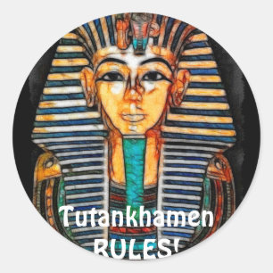 Sticker Rond Pharaon égyptien antique Tutankhamen