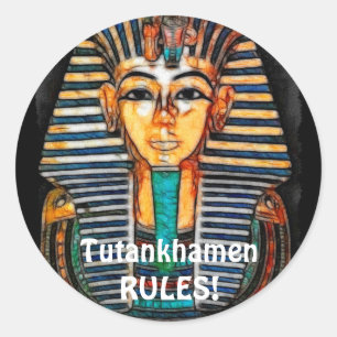 Sticker Rond Pharaon égyptien antique Tutankhamen