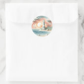 Sticker Rond Phare au bord de la mer (Sac)
