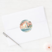 Sticker Rond Phare au bord de la mer (Enveloppe)