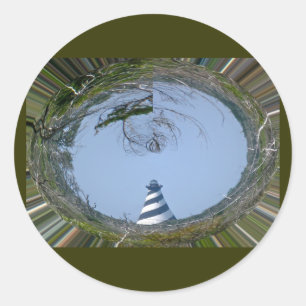 Sticker Rond Phare de Cape Hatteras de la série Wetlands