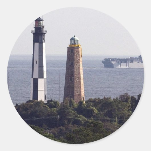 Sticker Rond Phare de Cape Henry (Devant)