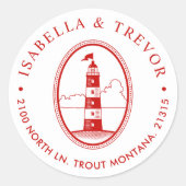 Sticker Rond Phare de Crimson | Crimson à thème nautique (Devant)