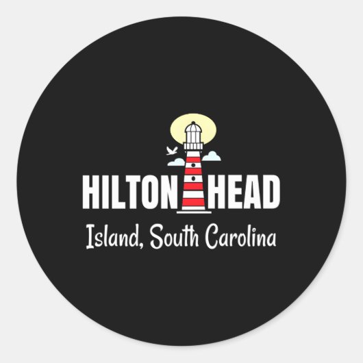 Sticker Rond Phare de la Caroline du Sud Hilton Head Island (Devant)