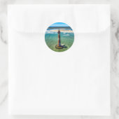 Sticker Rond Phare de Morris Island (Caroline du Sud) (Sac)