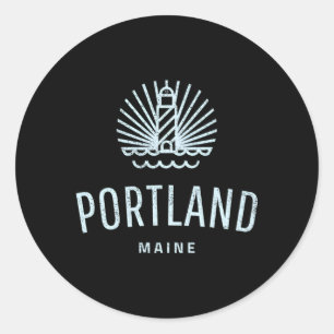 Sticker Rond Phare de Portland Maine