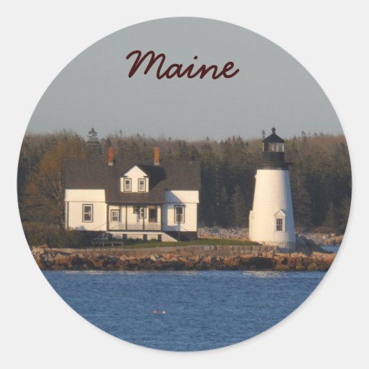 Sticker Rond Phare de Prospect Harbour - Maine (Devant)