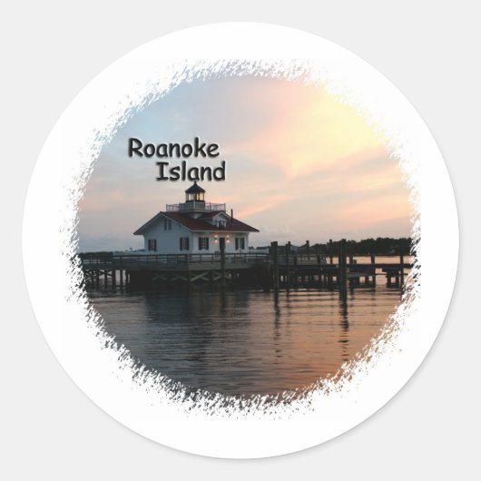 Sticker Rond Phare de Roanoke Island (Devant)