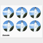 Sticker Rond Phare d'Ocracoke (Feuille)