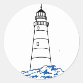 Sticker Rond Phare minimaliste Mariage Classic Round (Devant)