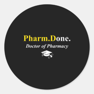 Sticker Rond Pharm.terminee. docteur en pharmacie pharmd