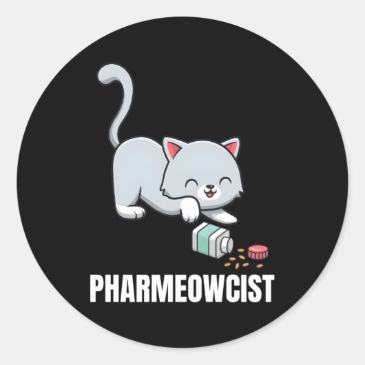 Sticker Rond Pharmacie Cat Pharmacy (Devant)