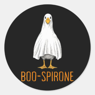 Sticker Rond Pharmacie fantôme de canard Boo-spirone Halloween