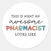 Sticker Rond Pharmacien Drôle Drôle Awesome Cadeaux Pharmaciens (Devant)