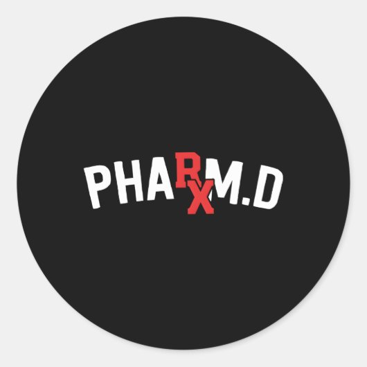 Sticker Rond Pharmacien étudiant en pharmacie Rx Pharm D (Devant)