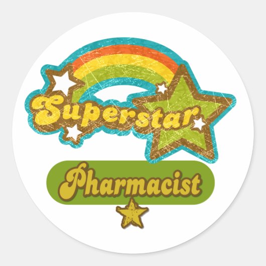 Sticker Rond Pharmacien Superstar (Devant)