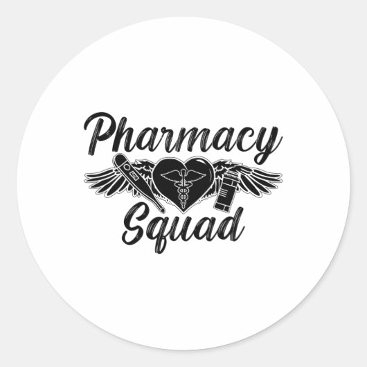 Sticker Rond Pharmacist Technician Medicine Tech Équipe de phar (Devant)