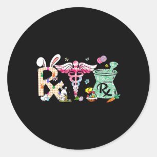 Sticker Rond Pharmacy Tech Fête de Pâques Phare certifié Phar