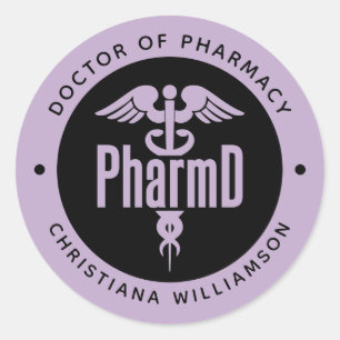Sticker Rond PharmD Docteur en pharmacie Pharmacy Graduation Ph