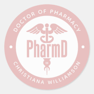 Sticker Rond PharmD Docteur en pharmacie Pharmacy Graduation Ph