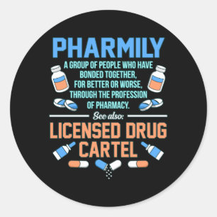 Sticker Rond Pharmily Pharmacy Technicien Pharmacy PharmD