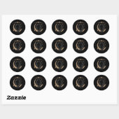 Sticker Rond Phases Célestiques De Lune Et Mystique Boho Wicca  (Feuille)